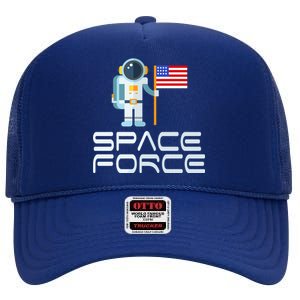 United States Space Force Astronaut Flag High Crown Mesh Back Trucker Hat