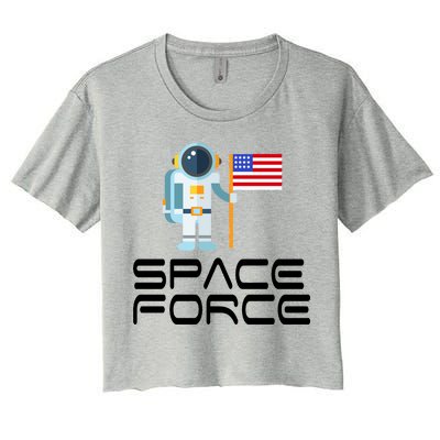 United States Space Force Astronaut Flag Women's Crop Top Tee