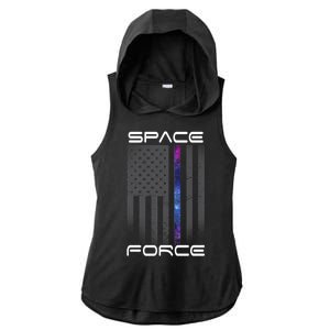 United States Space Force Flag Ladies PosiCharge Tri-Blend Wicking Draft Hoodie Tank