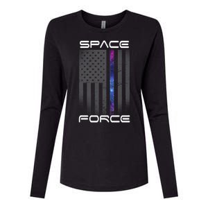 United States Space Force Flag Womens Cotton Relaxed Long Sleeve T-Shirt