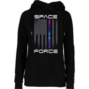 United States Space Force Flag Womens Funnel Neck Pullover Hood