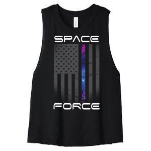 United States Space Force Flag Women's Racerback Cropped Tank