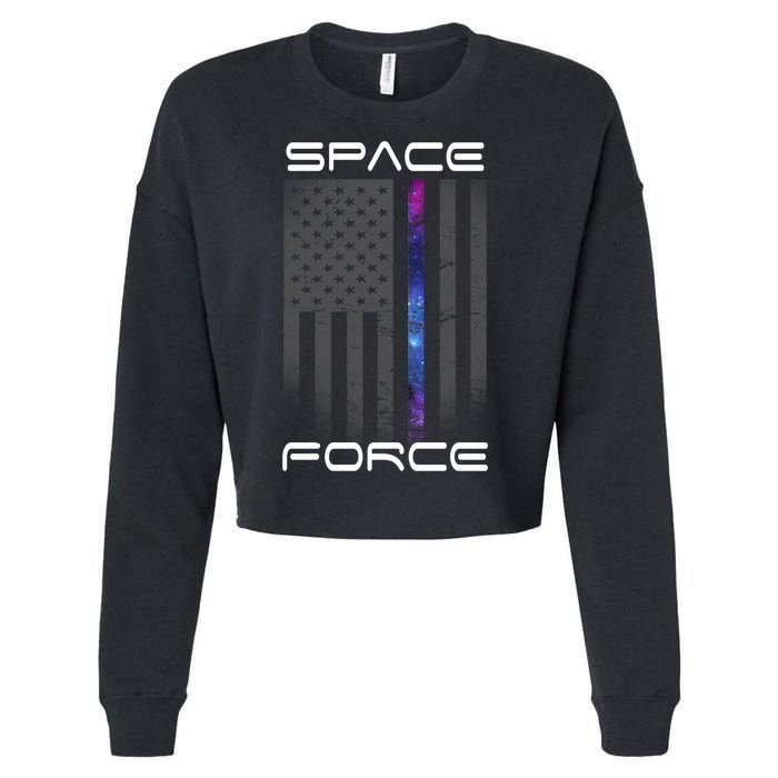 United States Space Force Flag Cropped Pullover Crew