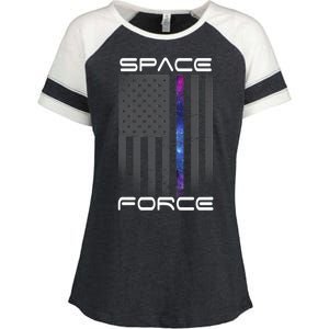 United States Space Force Flag Enza Ladies Jersey Colorblock Tee