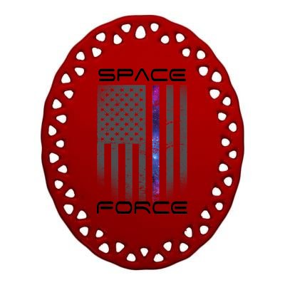 United States Space Force Flag Ceramic Oval Ornament