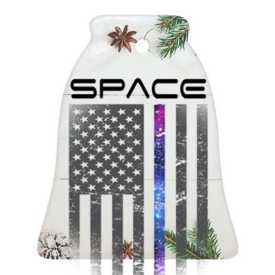 United States Space Force Flag Ceramic Bell Ornament