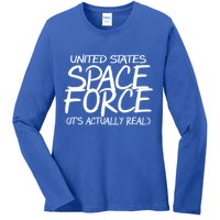 United States Space Force It's Actually Real Ladies Long Sleeve Shirt