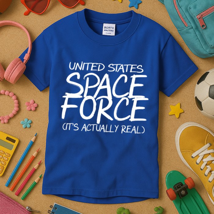 United States Space Force It's Actually Real Kids T-Shirt