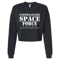 United States Space Force Make Space Great Again Cropped Pullover Crew