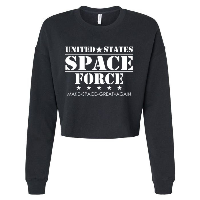 United States Space Force Make Space Great Again Cropped Pullover Crew