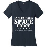 United States Space Force Make Space Great Again Women's V-Neck T-Shirt
