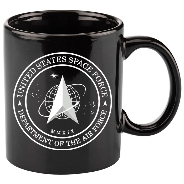 United States Space Force Outline Logo 11oz C Handle Ceramic Mug