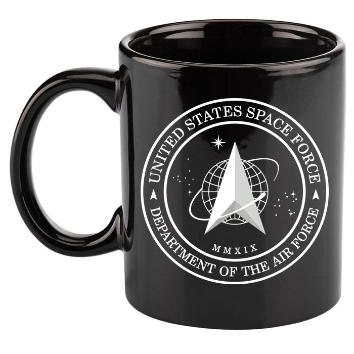 United States Space Force Outline Logo 11oz C Handle Ceramic Mug