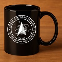 United States Space Force Outline Logo 11oz C Handle Ceramic Mug