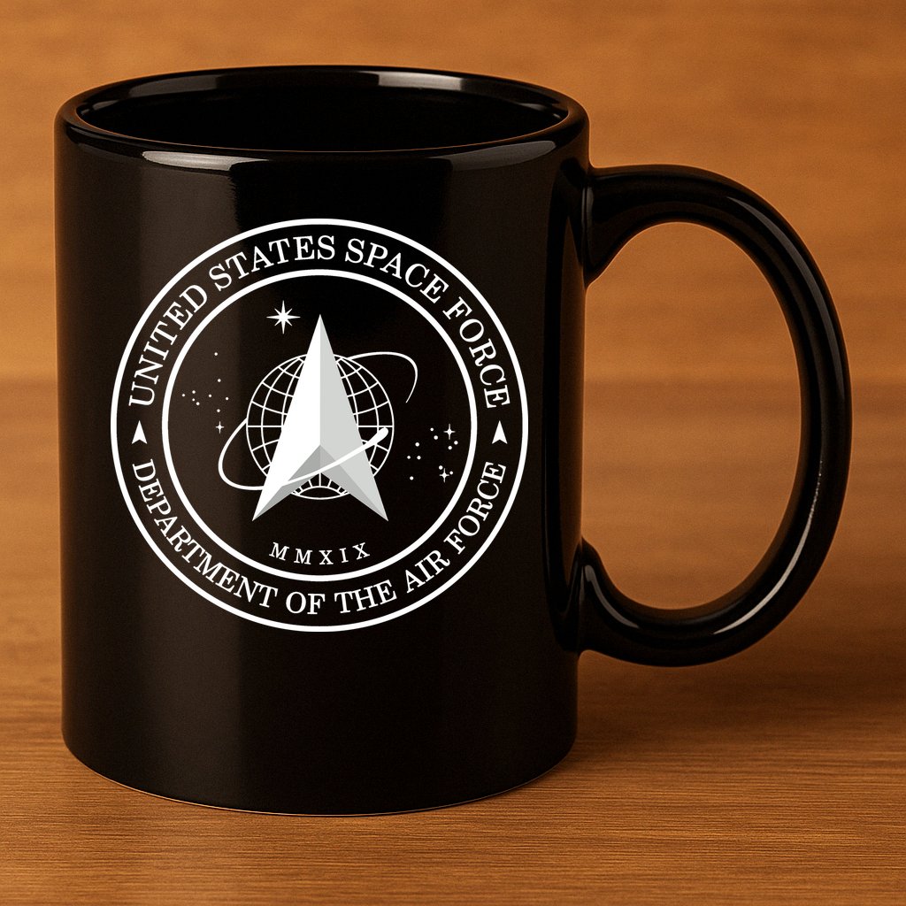 United States Space Force Outline Logo 11oz C Handle Ceramic Mug