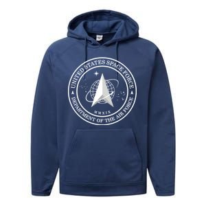 United States Space Force Outline Logo Performance Fleece Hoodie