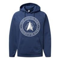 United States Space Force Outline Logo Performance Fleece Hoodie