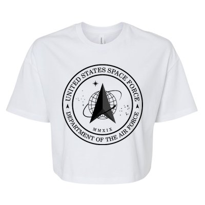 United States Space Force Outline Logo Bella+Canvas Jersey Crop Tee