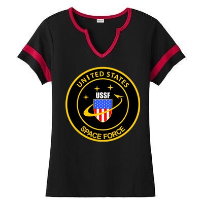 United States Space Force USSF Ladies Halftime Notch Neck Tee