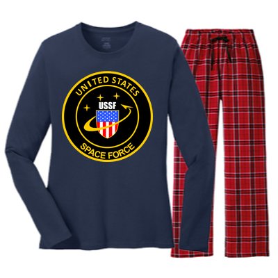 United States Space Force USSF Women's Long Sleeve Flannel Pajama Set 