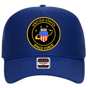 United States Space Force USSF High Crown Mesh Back Trucker Hat