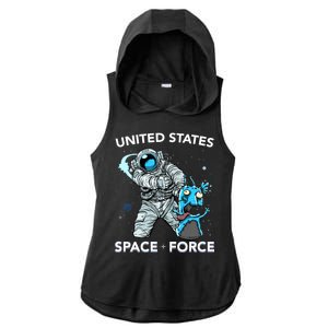 United States Space Force USSF Alien Fight Ladies PosiCharge Tri-Blend Wicking Draft Hoodie Tank