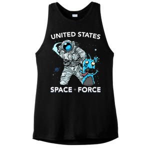 United States Space Force USSF Alien Fight Ladies PosiCharge Tri-Blend Wicking Tank