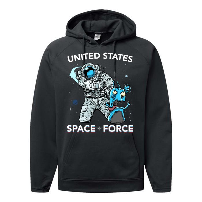 United States Space Force USSF Alien Fight Performance Fleece Hoodie