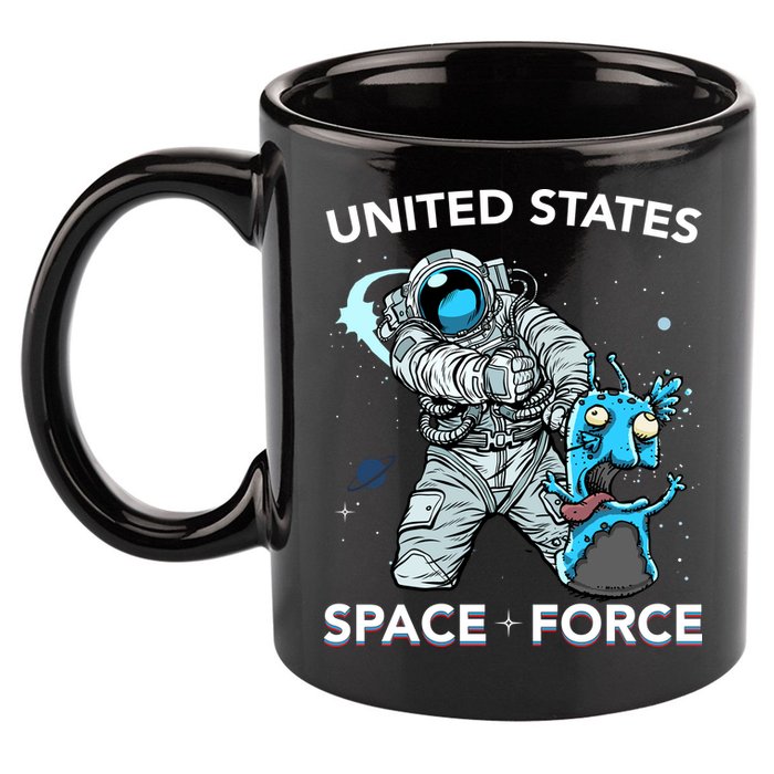 United States Space Force USSF Alien Fight 11oz C Handle Ceramic Mug