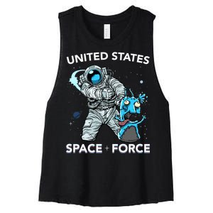 United States Space Force USSF Alien Fight Women's Racerback Cropped Tank