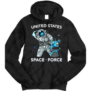 United States Space Force USSF Alien Fight Tie Dye Hoodie