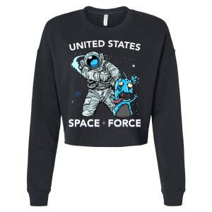 United States Space Force USSF Alien Fight Cropped Pullover Crew