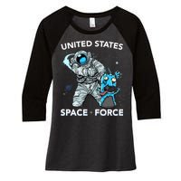 United States Space Force USSF Alien Fight Women's Tri-Blend 3/4-Sleeve Raglan Shirt