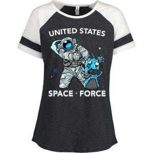 United States Space Force USSF Alien Fight Enza Ladies Jersey Colorblock Tee