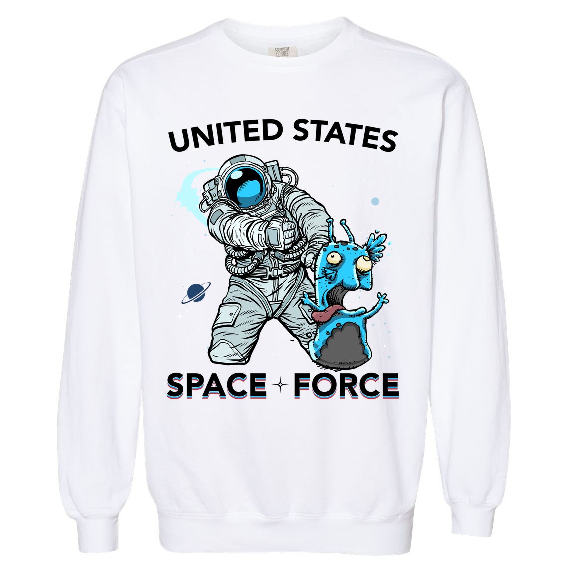 United States Space Force USSF Alien Fight Garment-Dyed Sweatshirt