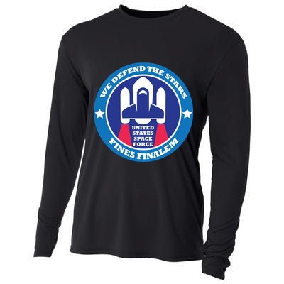 United States Space Force We Defend the Stars Cooling Performance Long Sleeve Crew