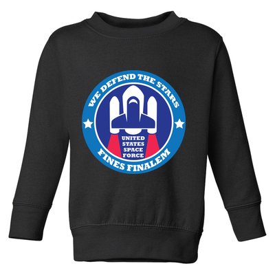 United States Space Force We Defend the Stars Toddler Sweatshirt