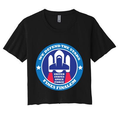 United States Space Force We Defend the Stars Crop Top