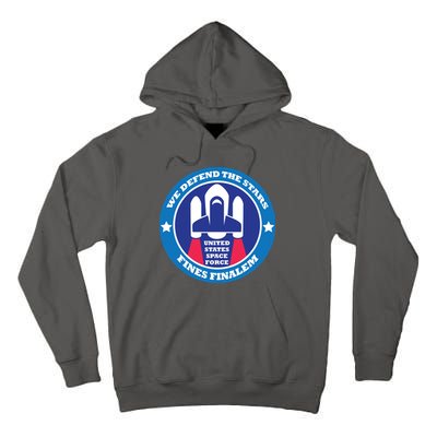 United States Space Force We Defend the Stars Tall Hoodie