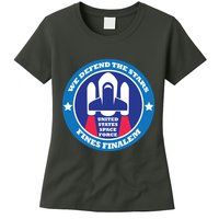 United States Space Force We Defend the Stars Womens T-Shirt