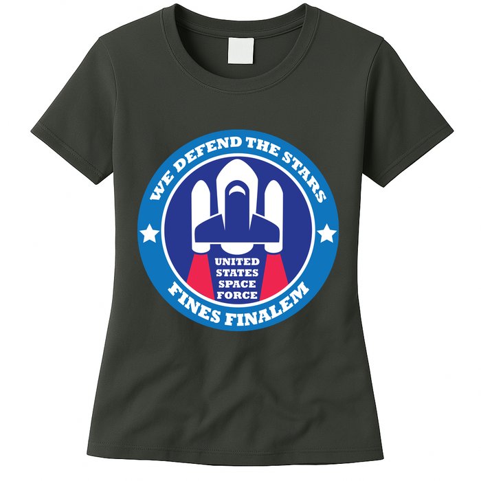 United States Space Force We Defend the Stars Womens T-Shirt