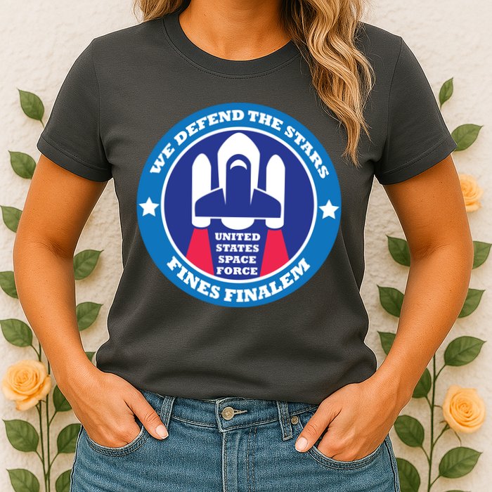 United States Space Force We Defend the Stars Womens T-Shirt