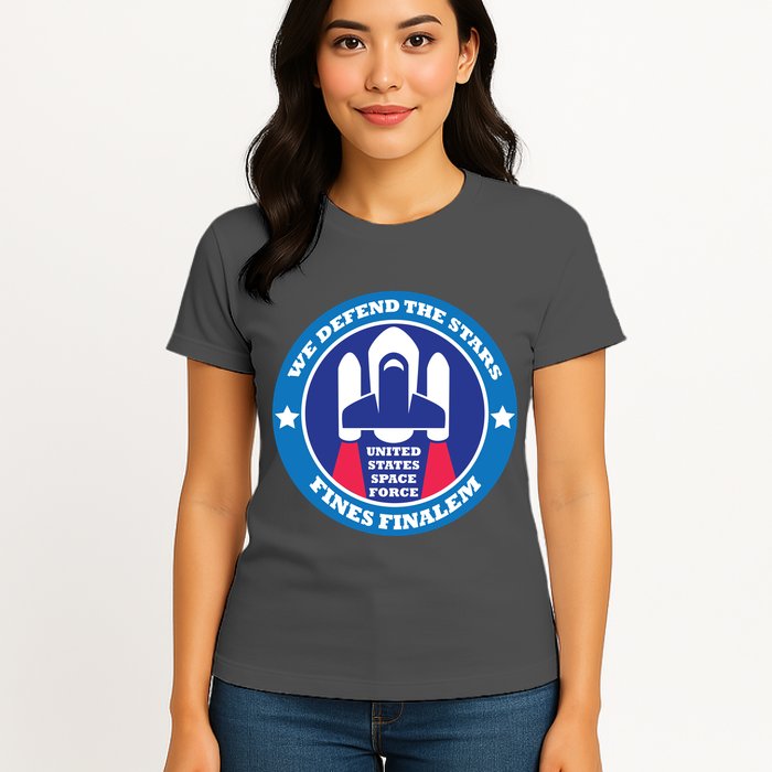 United States Space Force We Defend the Stars Womens T-Shirt