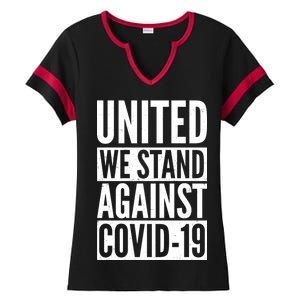 United We Stand Against Covid-19 Ladies Halftime Notch Neck Tee