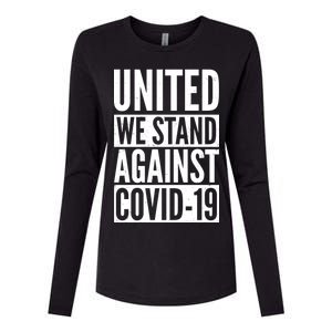 United We Stand Against Covid-19 Womens Cotton Relaxed Long Sleeve T-Shirt