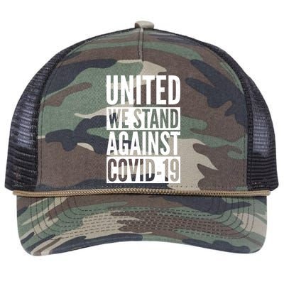 United We Stand Against Covid-19 Retro Rope Trucker Hat Cap