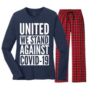 United We Stand Against Covid-19 Women's Long Sleeve Flannel Pajama Set 