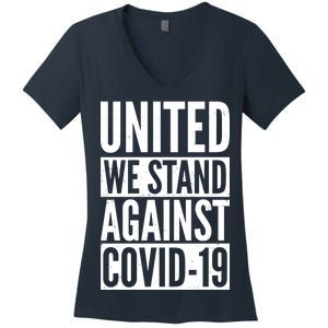 United We Stand Against Covid-19 Women's V-Neck T-Shirt