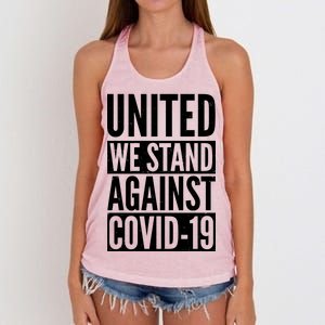 United We Stand Against Covid-19 Women's Knotted Racerback Tank