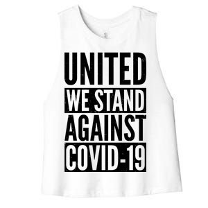 United We Stand Against Covid-19 Women's Racerback Cropped Tank